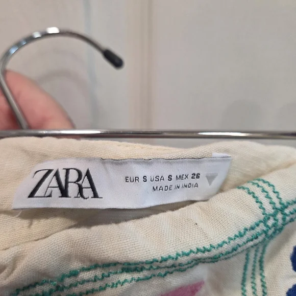 Zara multi-coloured Retro floral Patchwork ruched maxi skirt Festival Boho Small - Picture 7 of 10